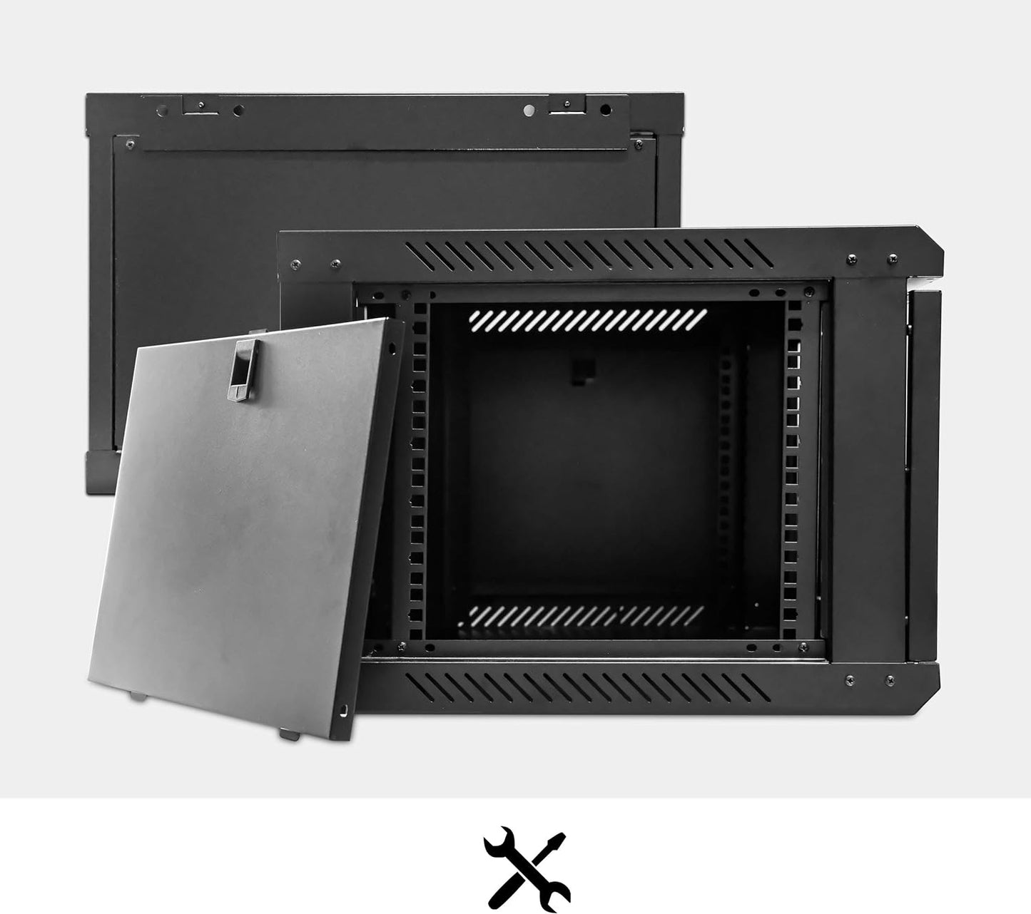 Server Rack Data Cabinet - 9U 500mm Deep Wall Mounted 19 Inch Storage Rack